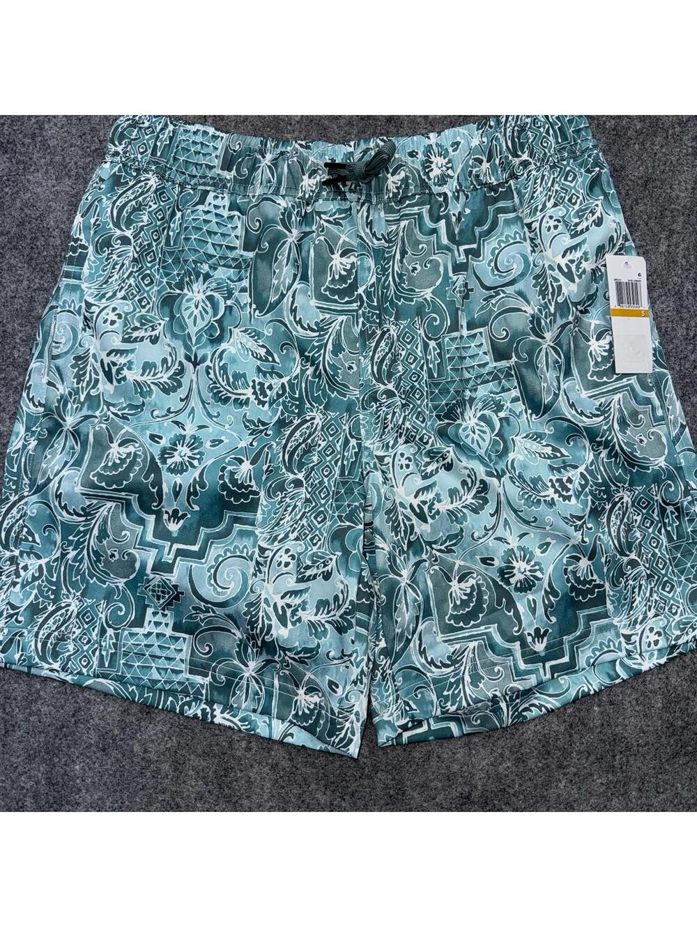 Robert Graham Sage Damask Swim Trunks Lined 7” Board Shorts Men’s Small NWT 707